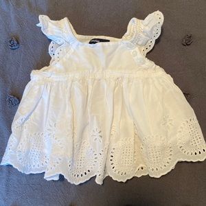 Baby girl eyelet top
